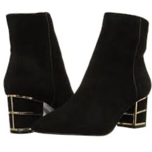 STEVEN by Steve Madden Bailei Suede Black Ankle Boots Size 8